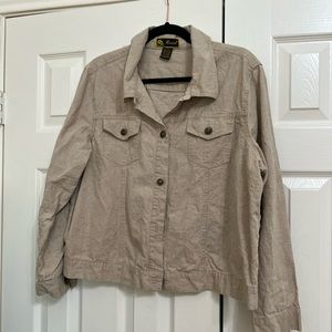 Mirasol tan  button up shirt. Size XL